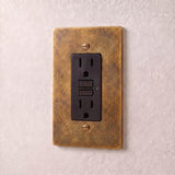 Vintage Brass with Patina::1 Gang::GFCI