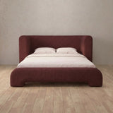 Linen Blend Burgundy — Full Height Headboard
