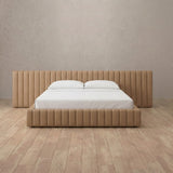 Performance Leather Latte — Extended Headboard