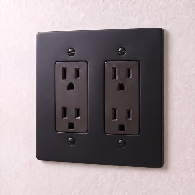 Brass Outlet (1-4 Gang) — Night Black