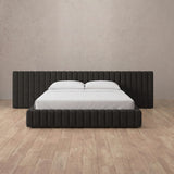 Linen Blend Charcoal — Extended Headboard