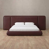 Performance Leather Burgundy — Extended Headboard