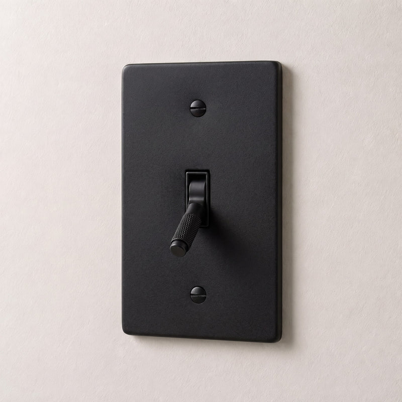Brass Toggle Switch — 1 Gang · Night Black