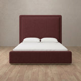 Linen Blend Burgundy — Full Height Headboard