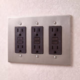 Stainless Steel::3 Gang::GFCI