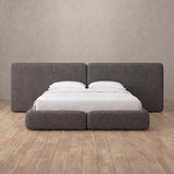 Linen Blend Stone — Extended Headboard