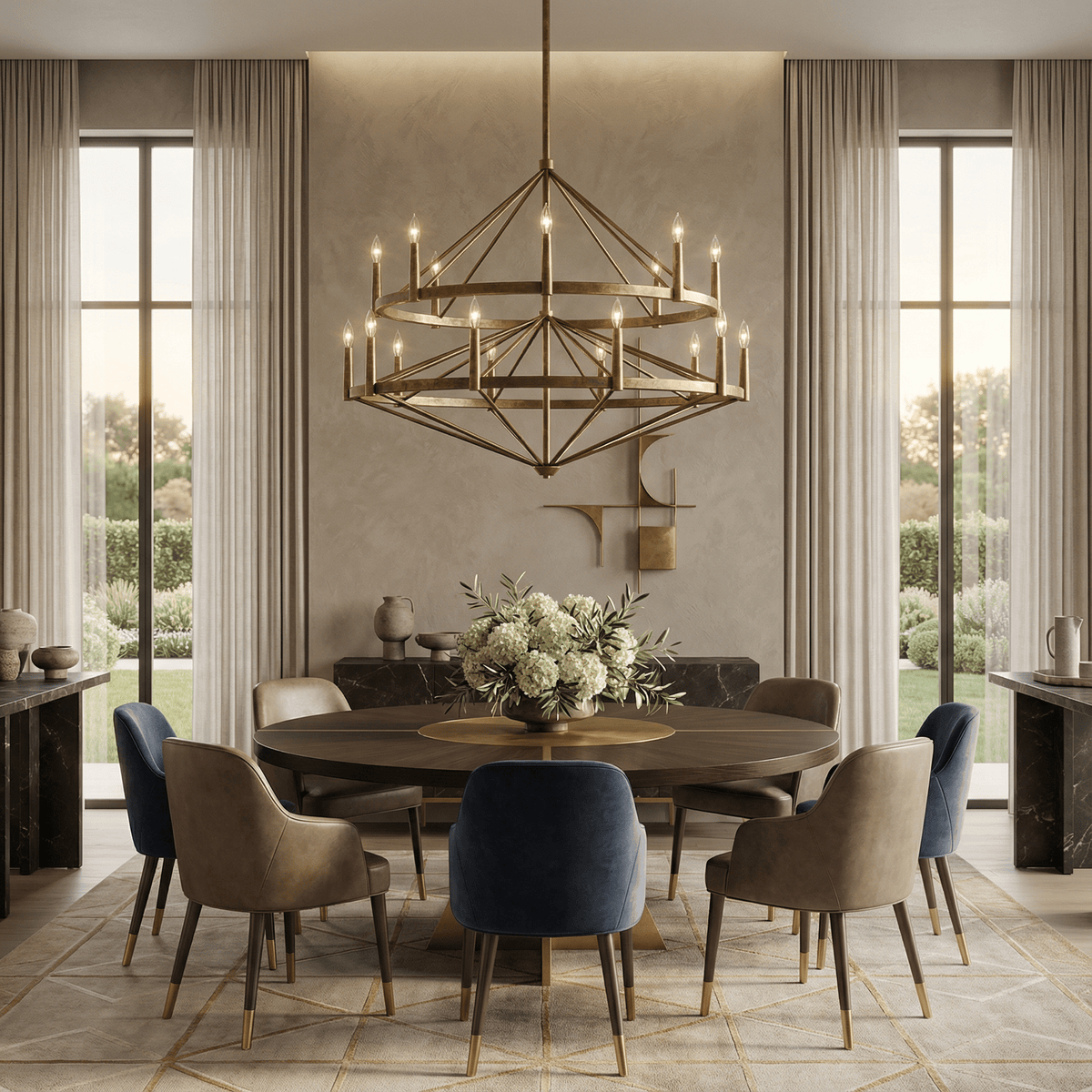 Regent Rectangular Chandelier — lifestyle