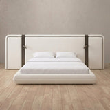 Performance Leather Off White — Extended Headboard with Integrated Lighting