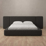 Linen Blend Charcoal — Extended Headboard