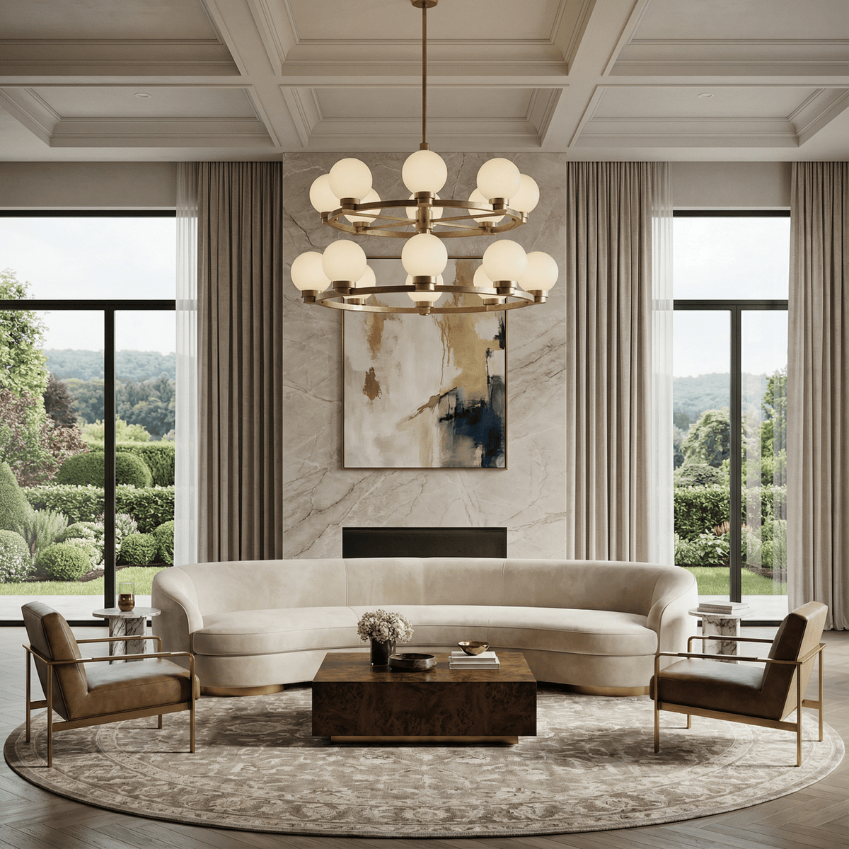 Halo Strata Two-Tier Chandelier — lifestyle