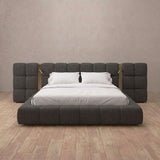 Linen Blend Smoke — Extended Headboard with Integrated Lighting