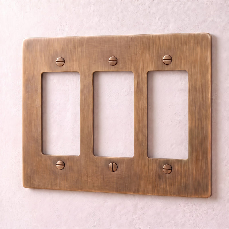 Brass Wall Plate — 3 Gang · Brass