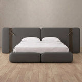 Performance Leather Smoke — Extended Headboard with Integrated Lighting