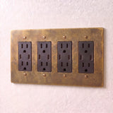 Vintage Brass with Patina::4 Gang::USB-C