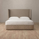 Linen Blend Taupe — Full Height Headboard