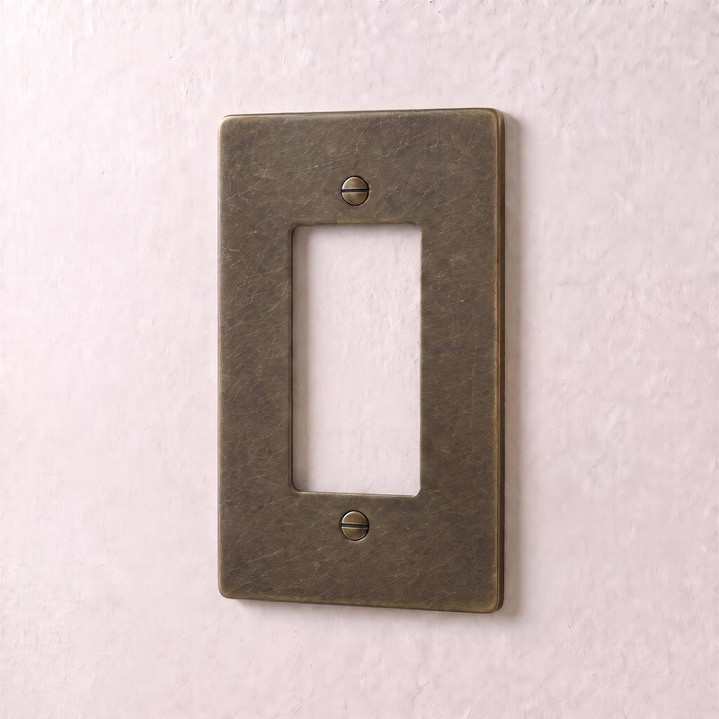 Brass Wall Plate — 1 Gang · Bronze with Patina