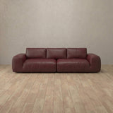 Top Grain Leather::American Leather Sofa 3 Seater Burgundy Top Grain Leather