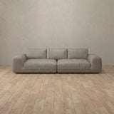 Top Grain Leather::American Leather Sofa 3 Seater Pewter Top Grain Leather