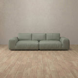Top Grain Leather::American Leather Sofa 3 Seater Sage Top Grain Leather