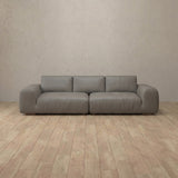 Top Grain Leather::American Leather Sofa 3 Seater Stone Top Grain Leather