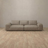 Top Grain Leather::American Leather Sofa 3 Seater Taupe Top Grain Leather