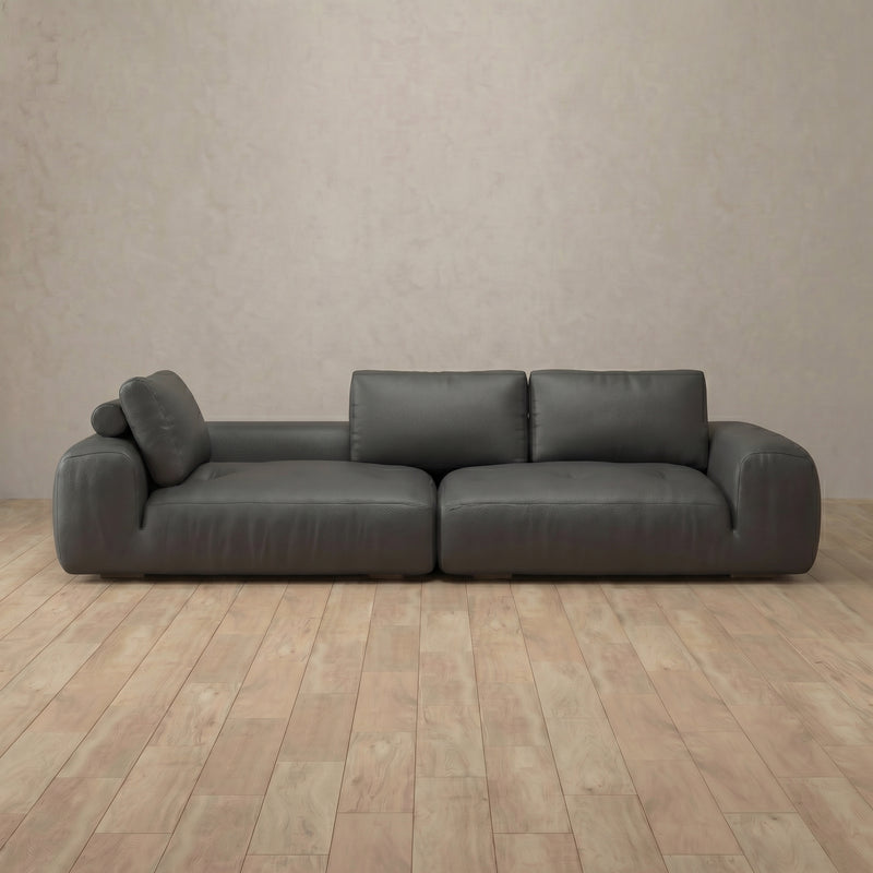 Top Grain Leather::American Leather Sofa 4 Seater Charcoal Top Grain Leather 7:TGL