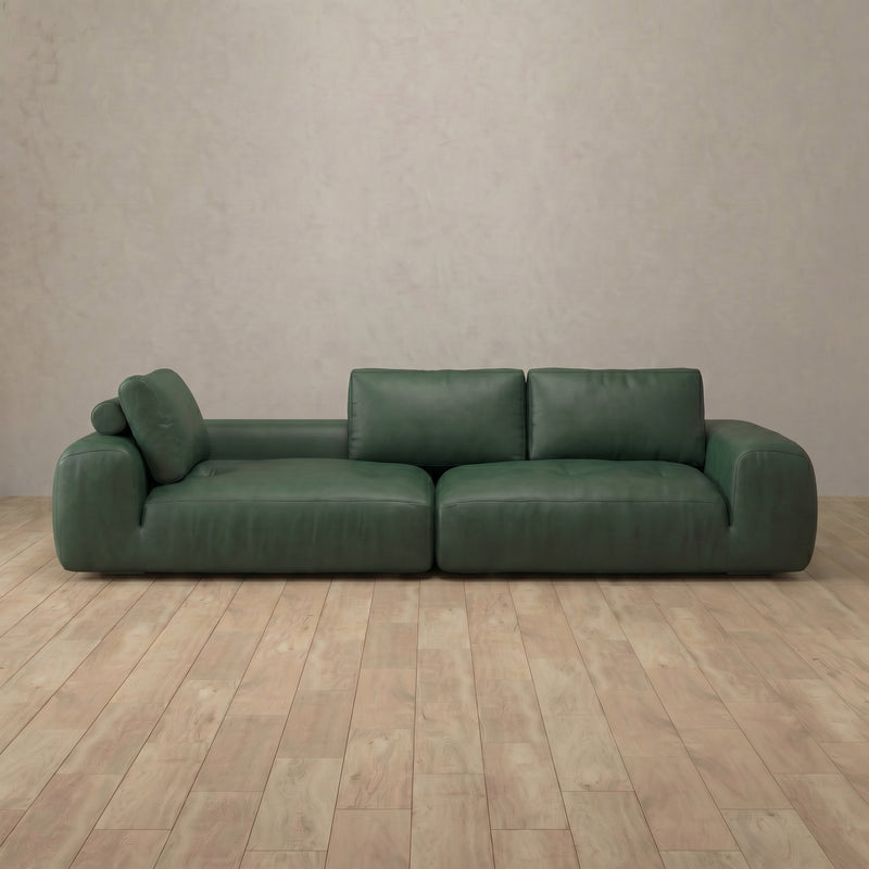 Top Grain Leather::American Leather Sofa 4 Seater Forest Green Top Grain Leather 5:TGL