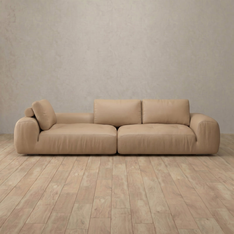 Top Grain Leather::American Leather Sofa 4 Seater Latte Top Grain Leather 3:TGL