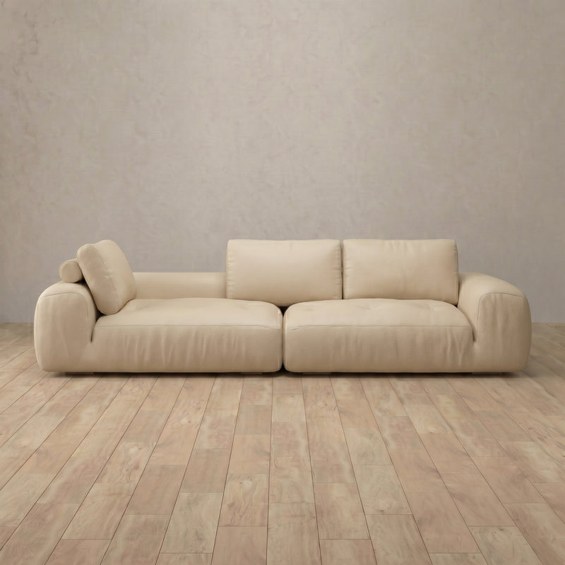 Top Grain Leather::American Leather Sofa 4 Seater Linen Top Grain Leather 2:TGL