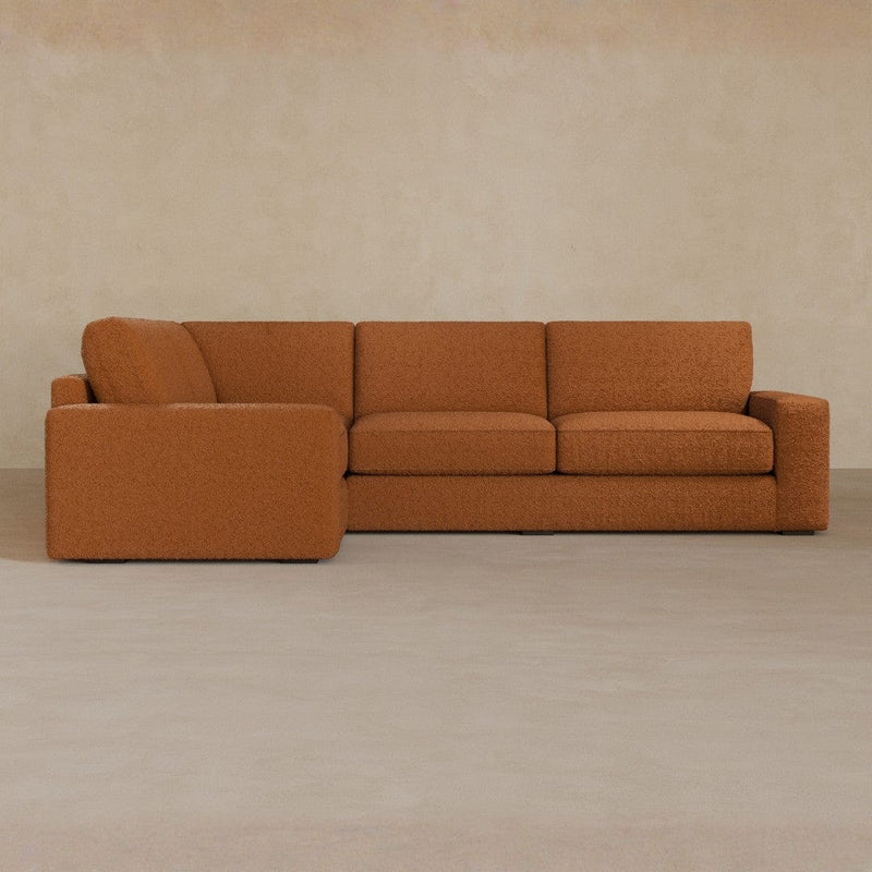 3 Seater Sectional-Boucle-Brandy