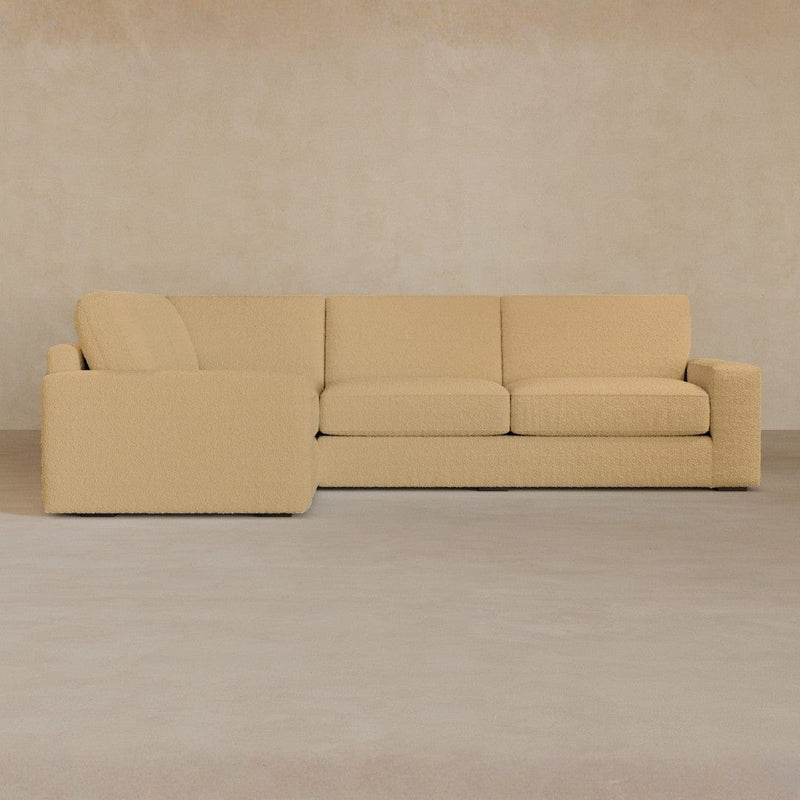 3 Seater Sectional-Boucle-Fawn