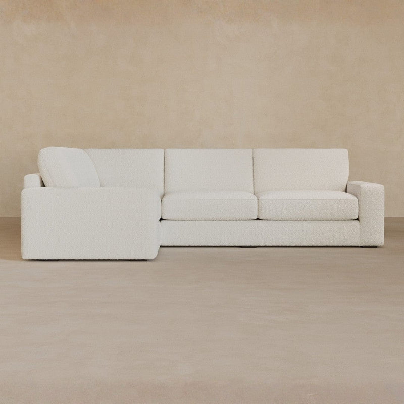 3 Seater Sectional-Boucle-Ivory