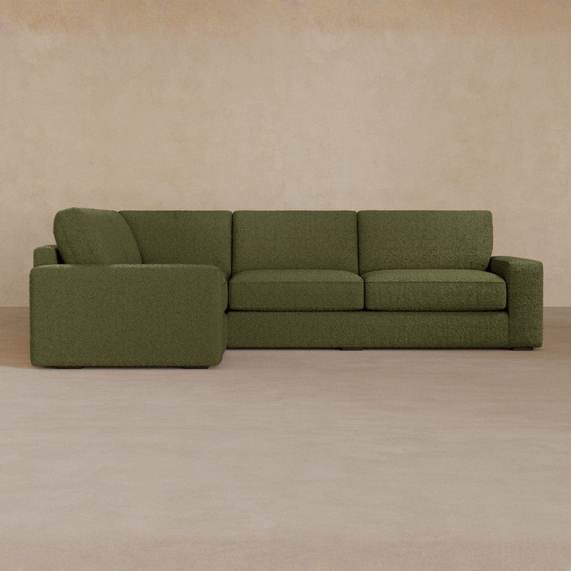 3 Seater Sectional-Boucle-Olive