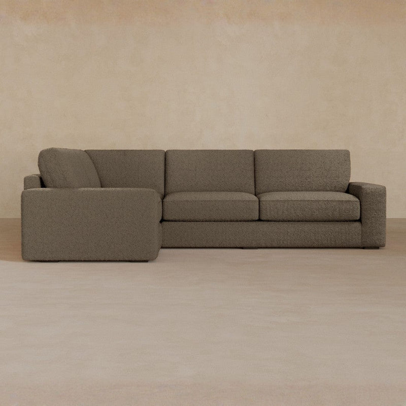 3 Seater Sectional-Boucle-Stone