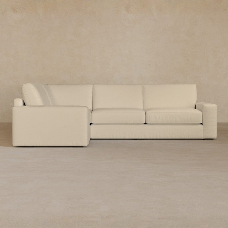 3 Seater Sectional-Full Grain Leather-Alabaster