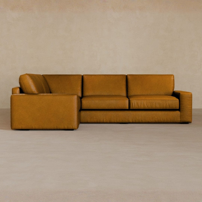 3 Seater Sectional-Full Grain Leather-Camel