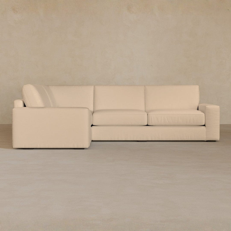 3 Seater Sectional-Full Grain Leather-Chalk