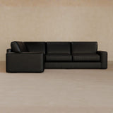 3 Seater Sectional-Full Grain Leather-Charcoal