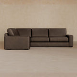 3 Seater Sectional-Full Grain Leather-Mink