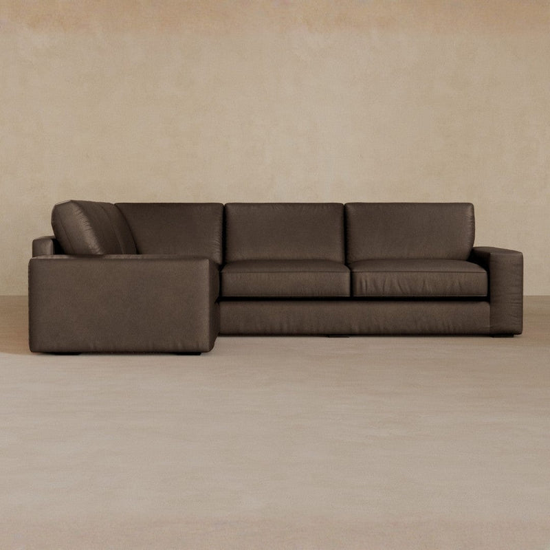 3 Seater Sectional-Full Grain Leather-Mink