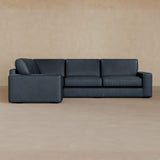 3 Seater Sectional-Full Grain Leather-Navy