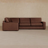 3 Seater Sectional-Full Grain Leather-Oxblood