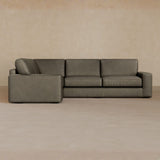 3 Seater Sectional-Full Grain Leather-Stone