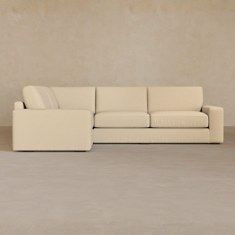 3 Seater Sectional-Linen Blend-Alabaster