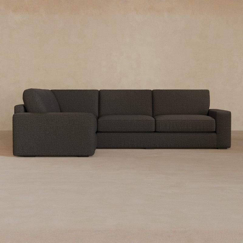 3 Seater Sectional-Linen Blend-Charcoal