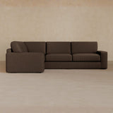 3 Seater Sectional-Linen Blend-Espresso