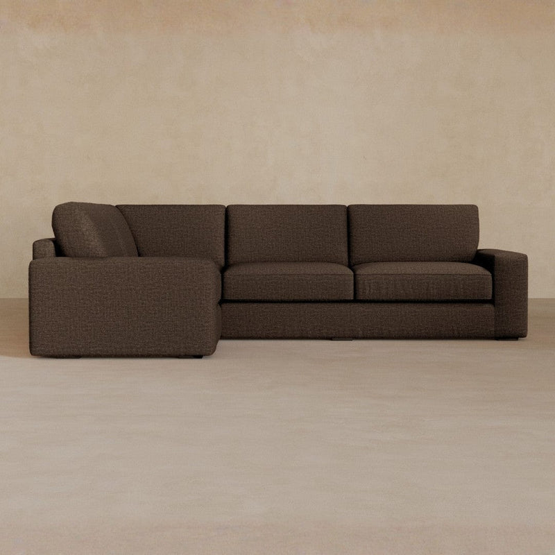 3 Seater Sectional-Linen Blend-Espresso