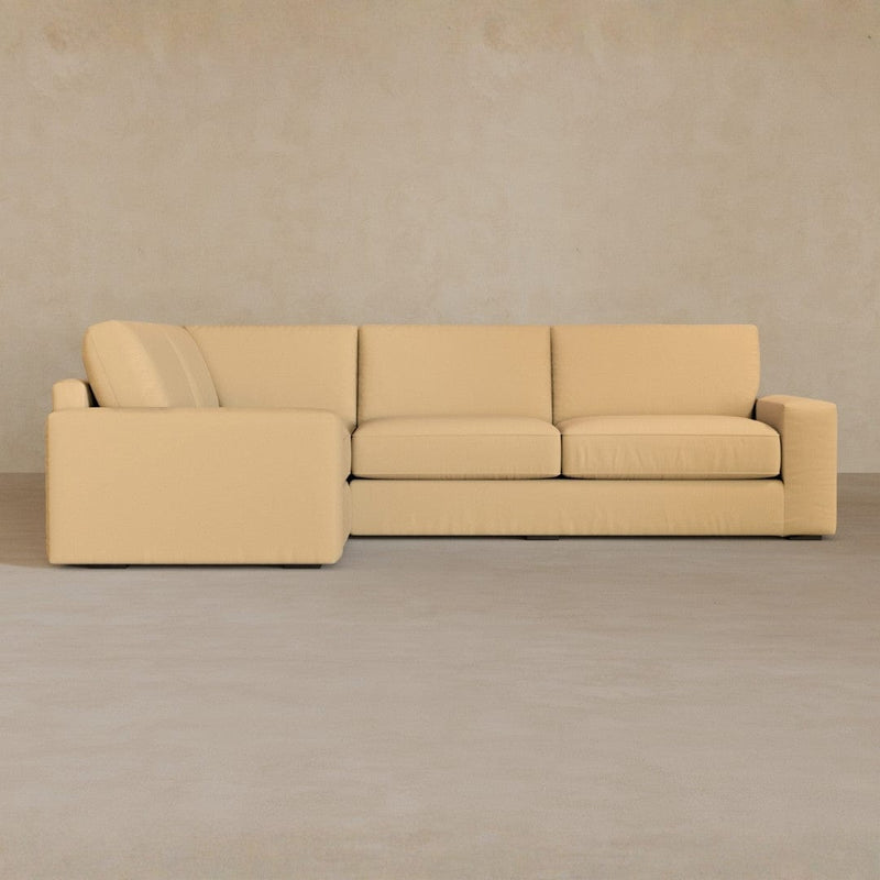 3 Seater Sectional-Linen Blend-Fawn