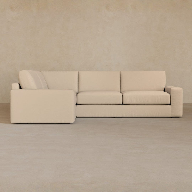 3 Seater Sectional-Linen Blend-Linen