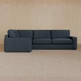 3 Seater Sectional-Linen Blend-Navy